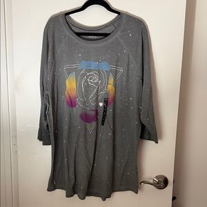 Torrid Gray Long Sleeve Tee with Vibrant Graphic